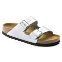 Klapki damskie Birkenstock srebrne Arizona Birko-Flor Silver regular szerokie (1012282) 38.0