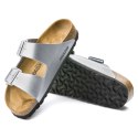 Klapki damskie Birkenstock srebrne Arizona Birko-Flor Silver regular szerokie (1012282) 41.0