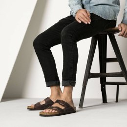 Klapki damskie/męskie brązowe Birkenstock Arizona Nubuk Habana narrow wąskie (52533) 37.0