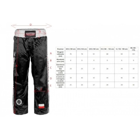 Spodnie Masters SKBP-100W (Wako Apprved) 06805-02M niebieski+XS Spodnie Masters SKBP-100W (Wako Apprved) 06805-02M niebieski+XS
