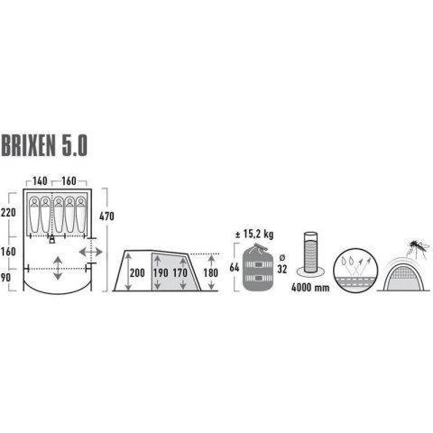 Namiot High Peak Brixen 5.0 11816 N/A Namiot High Peak Brixen 5.0 11816 N/A