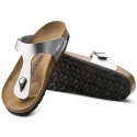 Japonki damskie Birkenstock Gizeh Birko-Flor srebrne regular szerokie (0043851) 40.0