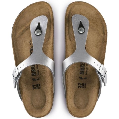 Japonki damskie Birkenstock Gizeh Birko-Flor srebrne regular szerokie (0043851) 40.0 Japonki damskie Birkenstock Gizeh Birko-Flor srebrne regular szerokie (0043851) 40.0