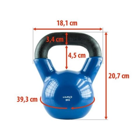 Kettlebell żeliwny pokryty winylem HMS KNV08 BLUE N/A Kettlebell żeliwny pokryty winylem HMS KNV08 BLUE N/A