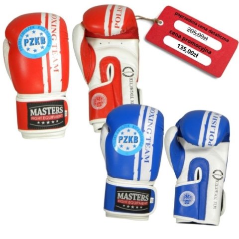 Rękawice bokserskie Masters Rbt-PZKB-W 011101-02W niebieski Rękawice bokserskie Masters Rbt-PZKB-W 011101-02W niebieski