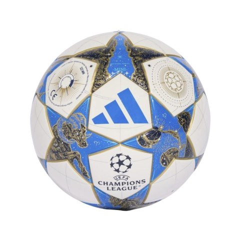 Piłka nożna adidas UCL Mini 25/26 League Stage biało-niebiesko-złota JP1544 1 Piłka nożna adidas UCL Mini 25/26 League Stage biało-niebiesko-złota JP1544 1