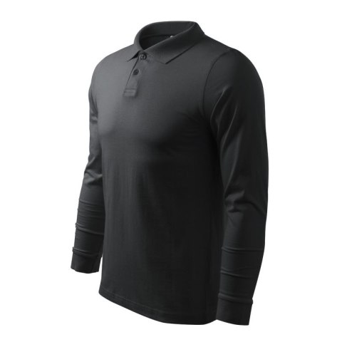 Koszulka polo Malfini Single J. LS M MLI-21194 ebony gray L